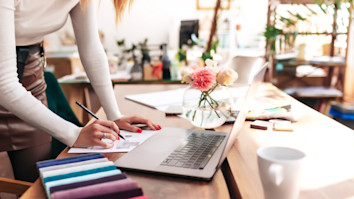 An interior designer working