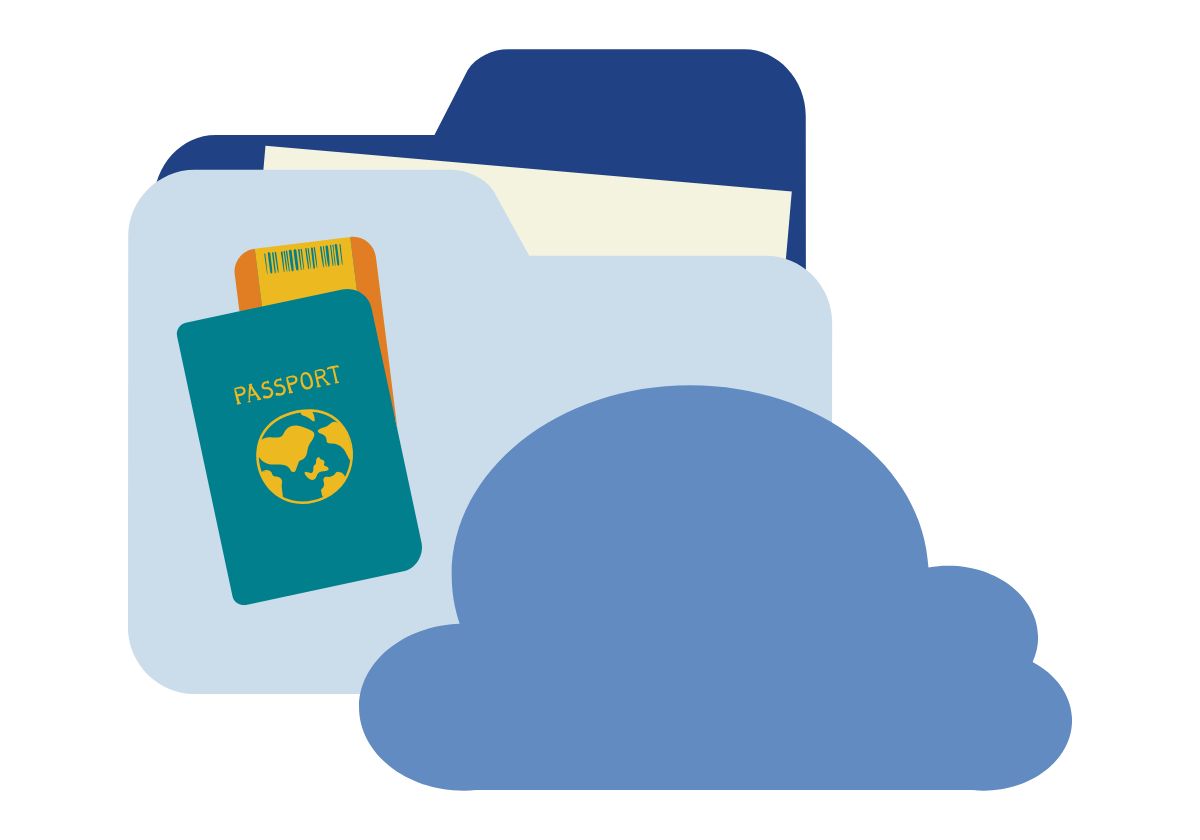 Dokumen penggantian paspor yang disimpan dalam cloud storage