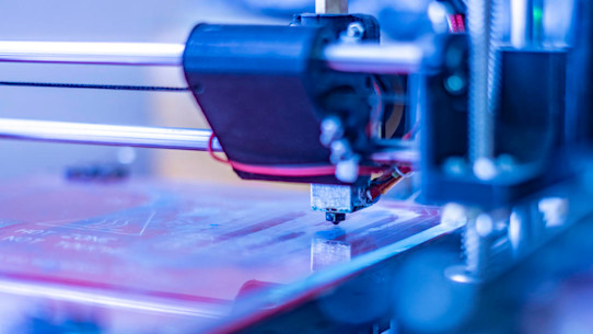 Close up photo of 3D printer