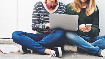 Student friends talking about different universities