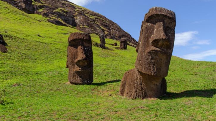 Statues on Isla de Pascua. Rapa Nui. Easter Island