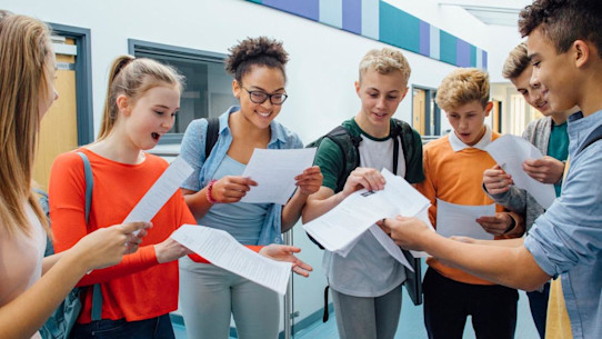 Happy students have received their exam results