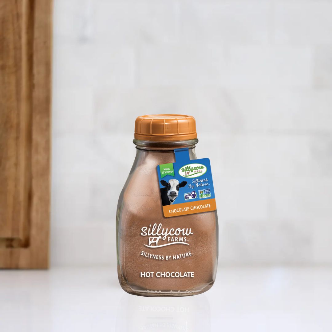 Sillycow Farms Hot Chocolate Variety Pack - 4 Flavors In Glass Jars (Chocolate, Truffle, Moo-Usse & Marshmallow)