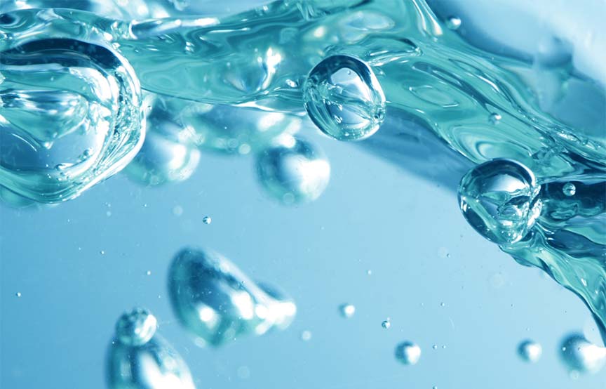 macro image of water molecules