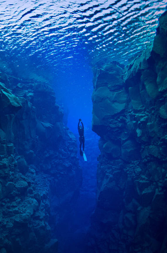 Diver under water