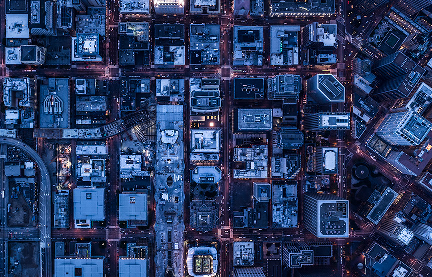 aerial view of cities 