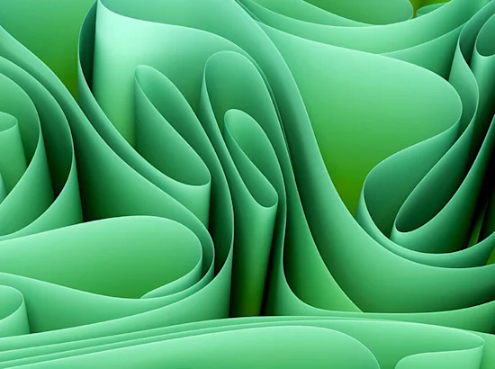green abstract spirals