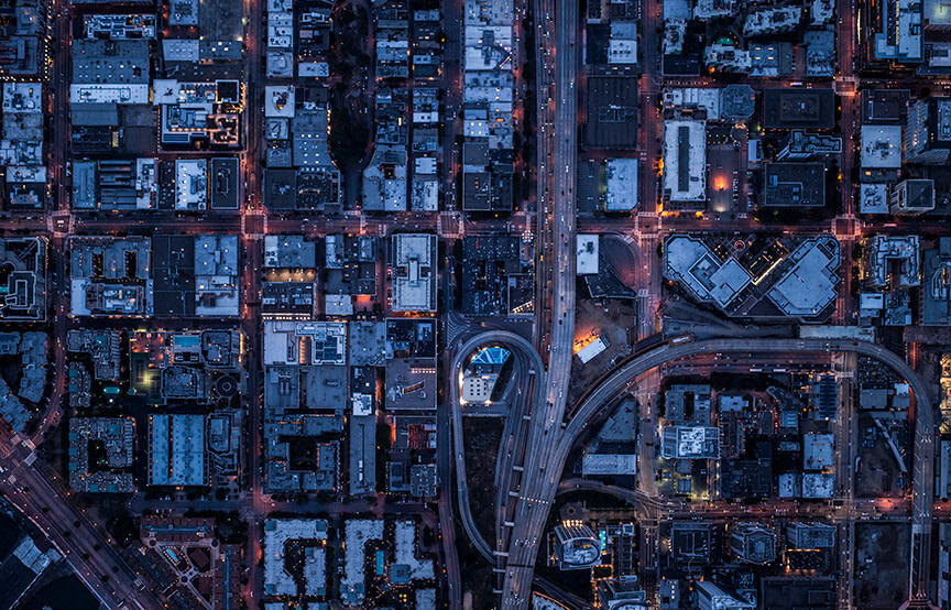 aerial view of cities