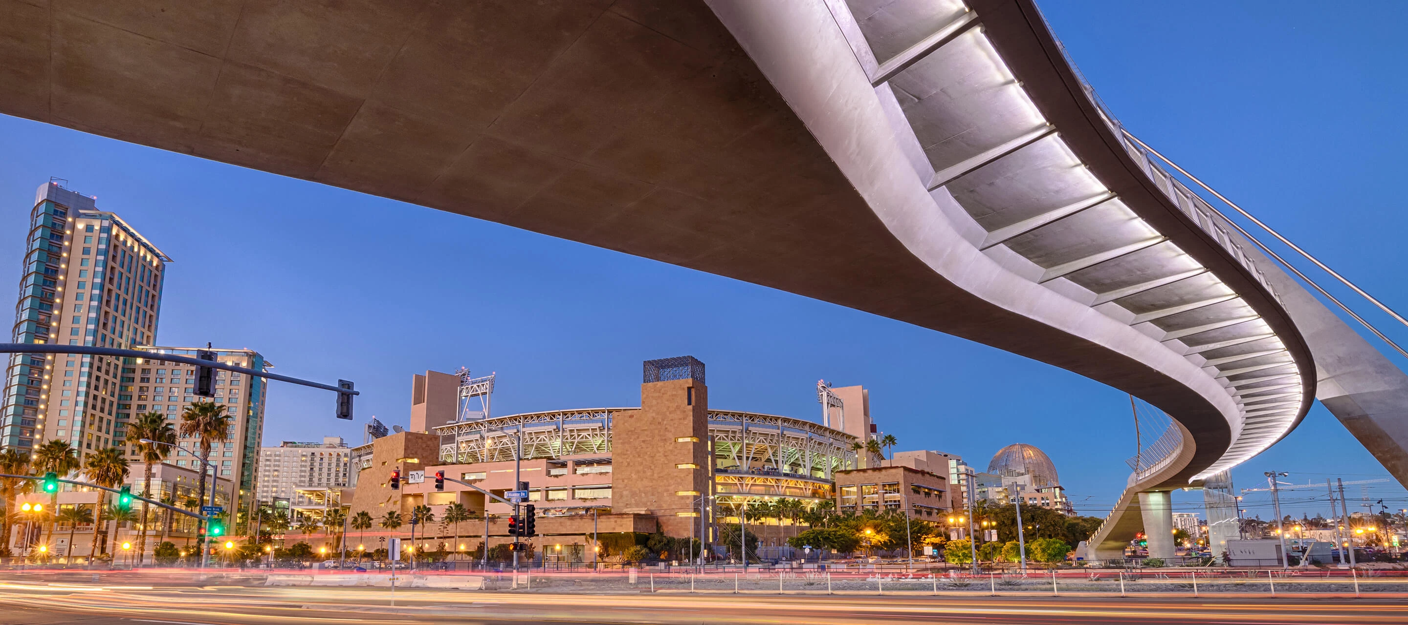Under pedestrian bridge