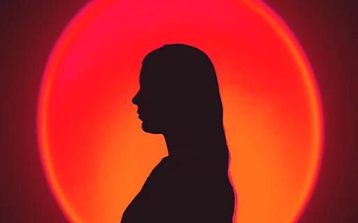 woman with glow light