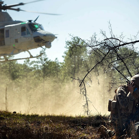soldier in woods