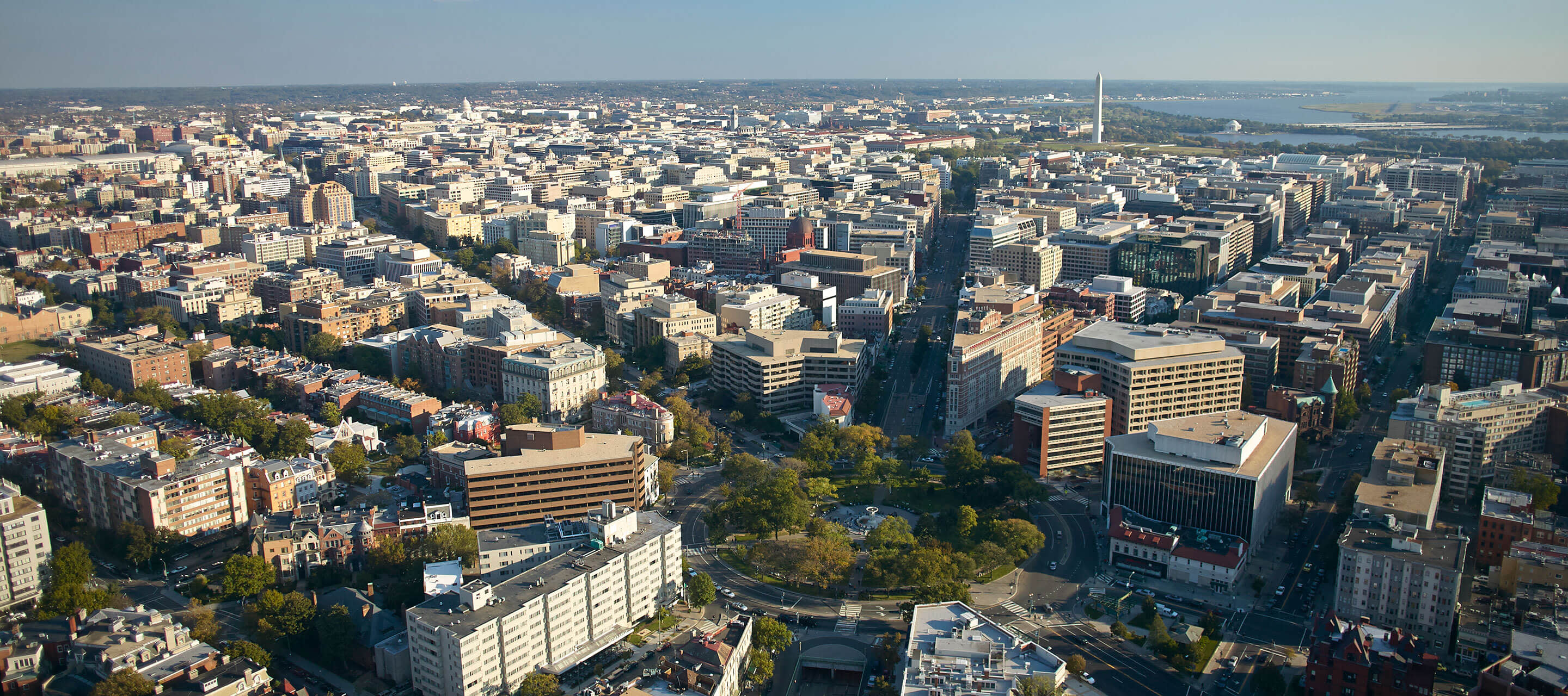 aerial view of Washington DC