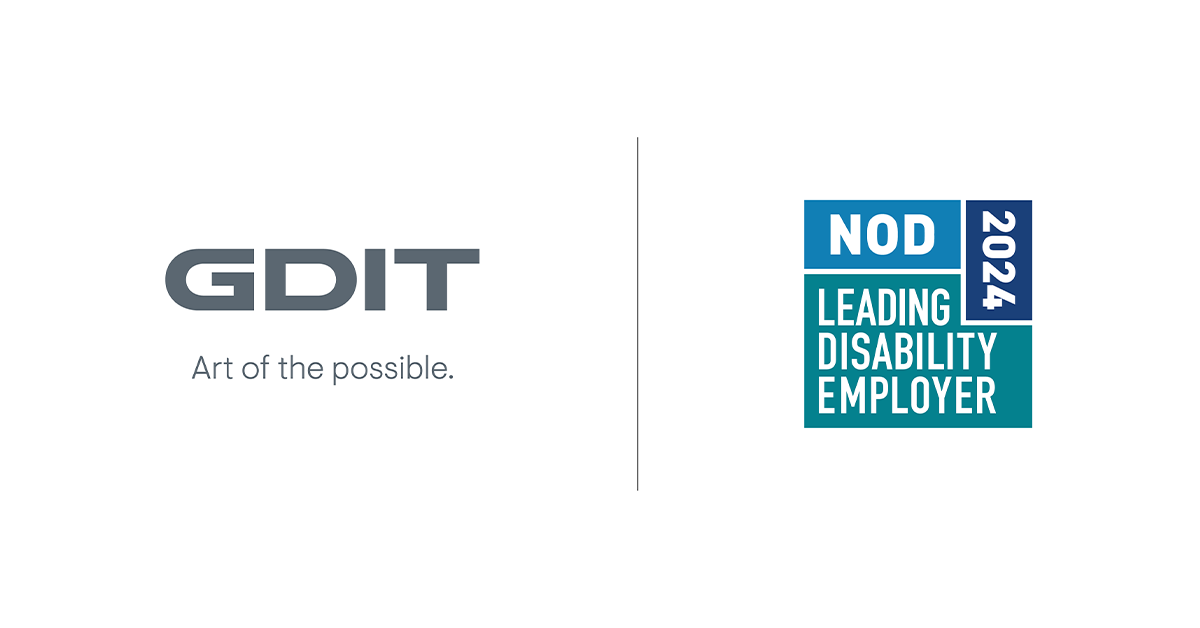 GDIT logo + NOD Leading Disability Employer 2024 award