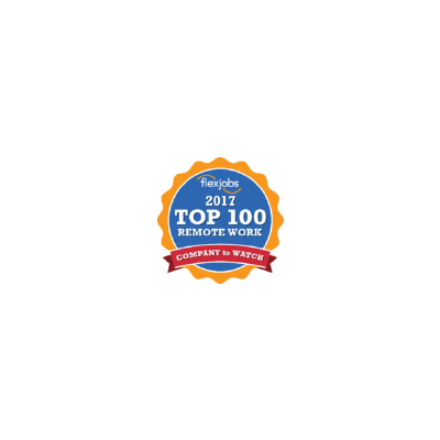 FlexJobs' 100 Top Companies with Remote Jobs awards logo from 2017