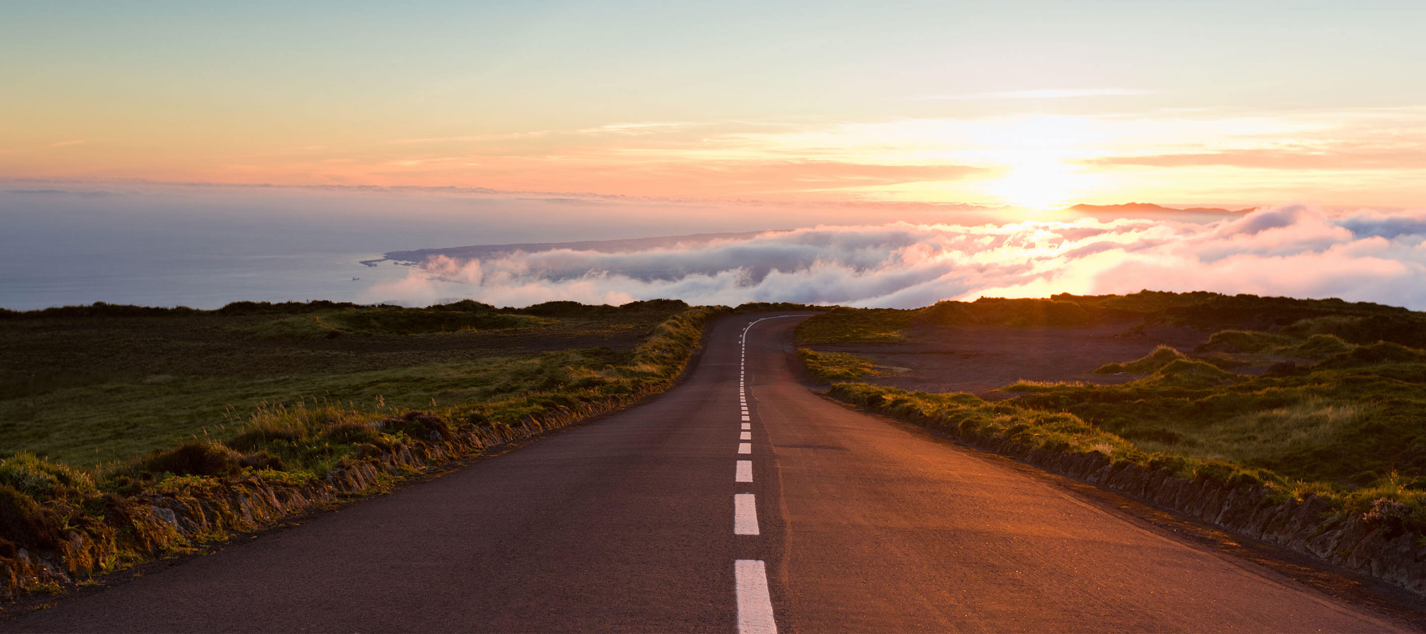 road and sunset