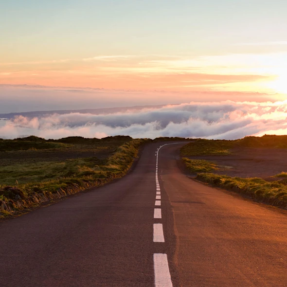 road and sunset