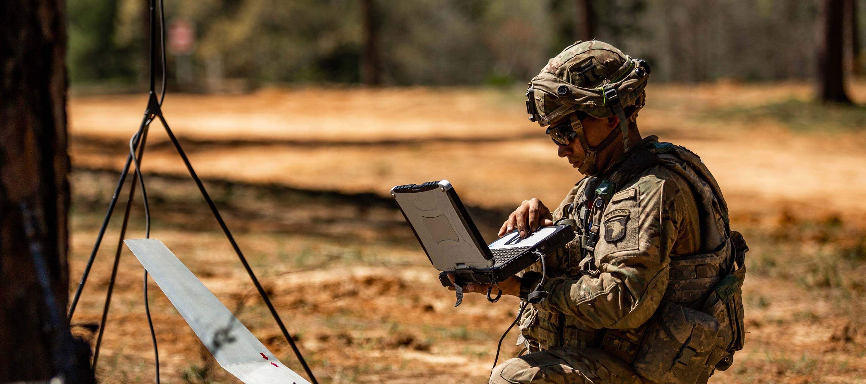 soldier on his laptop 