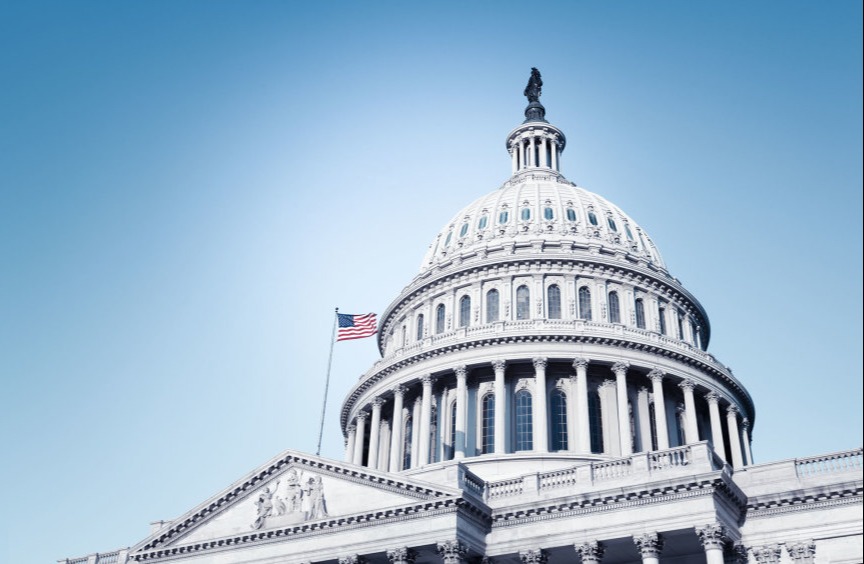 US Capitol with a blue sky