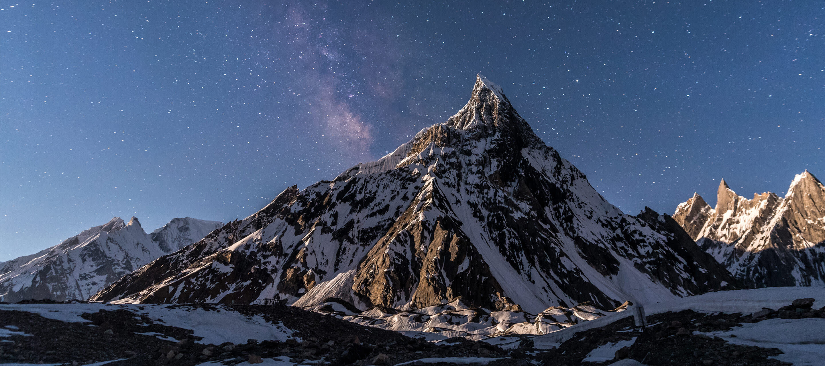 image of mountain with stars in background