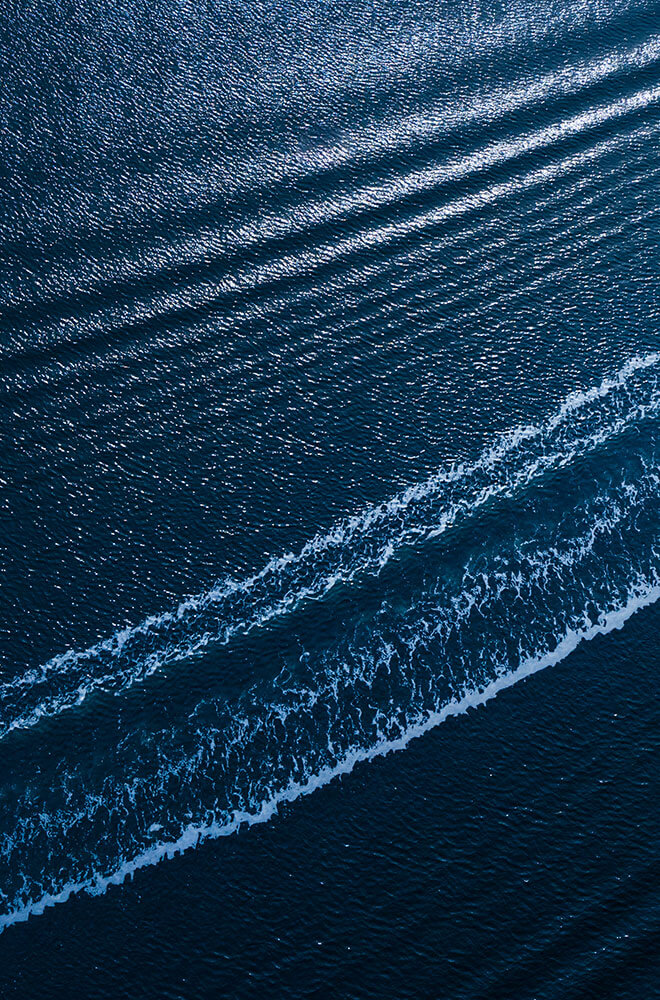 tracks on water