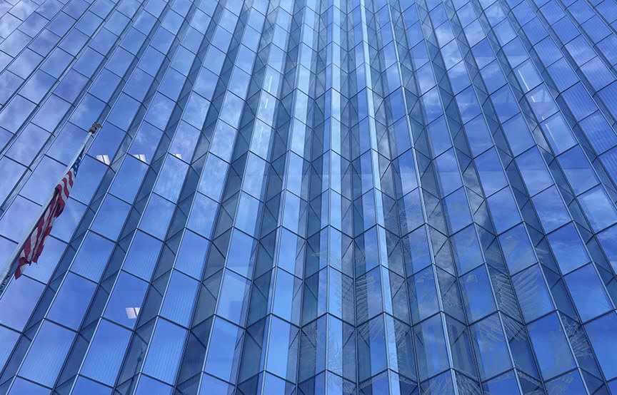 abstract blue building 