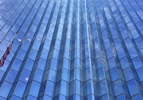 abstract blue building