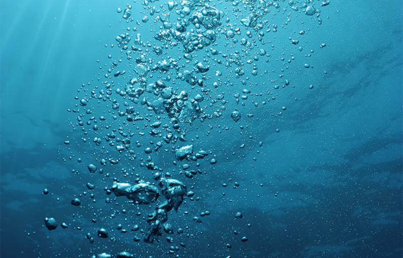 image shows pov in under sea