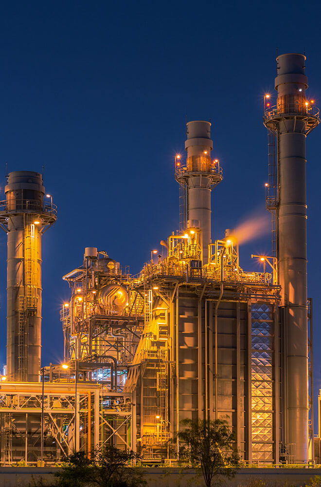 Natural gas fired turbine power plant