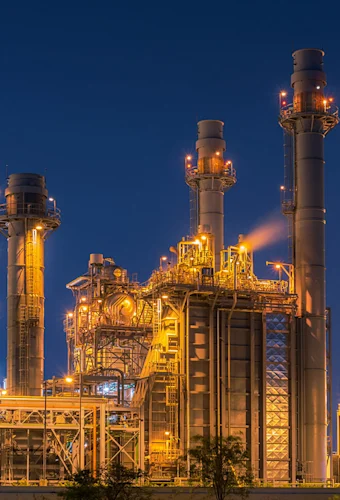 Natural gas fired turbine power plant