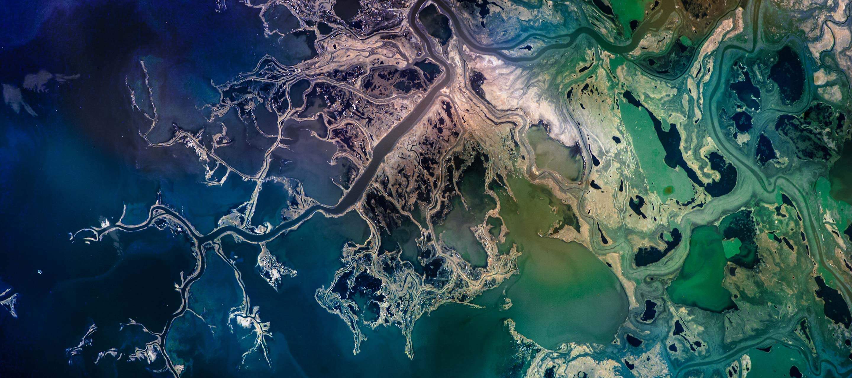 satellite view of a river
