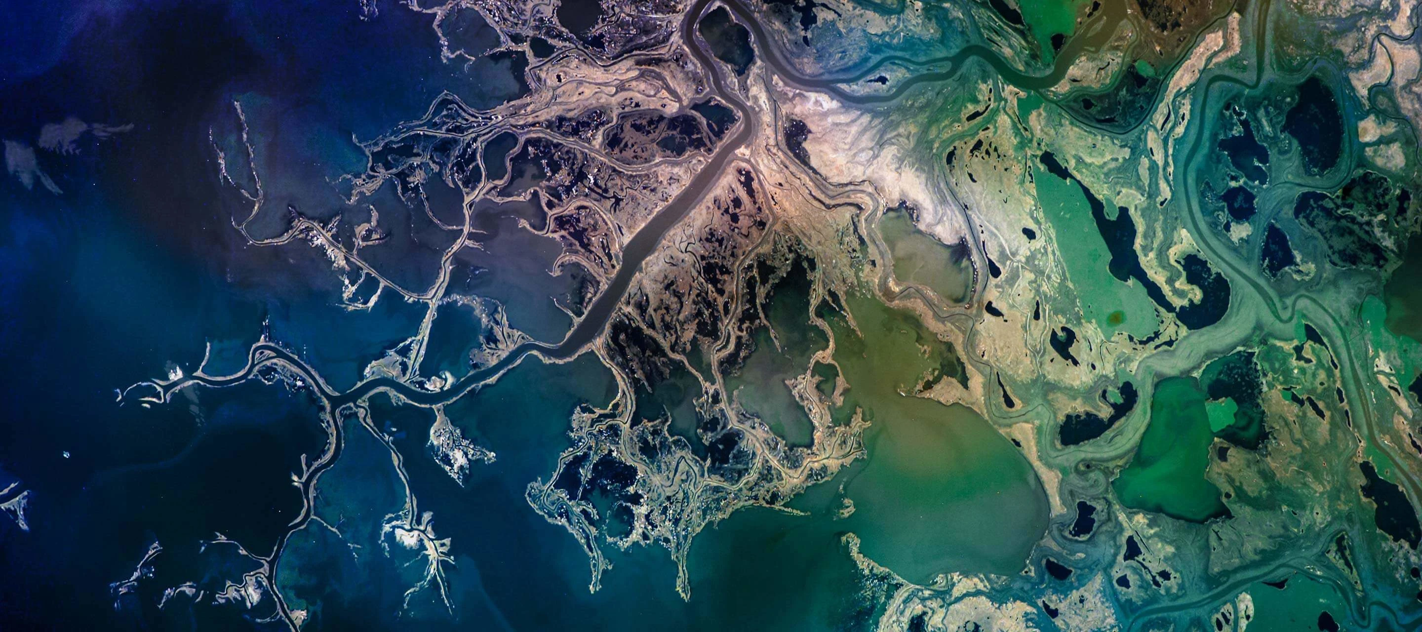 satellite view of a river
