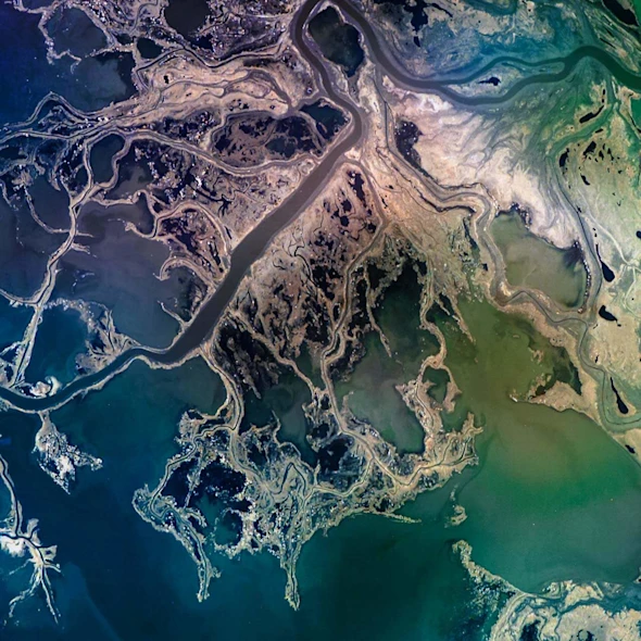 satellite view of a river