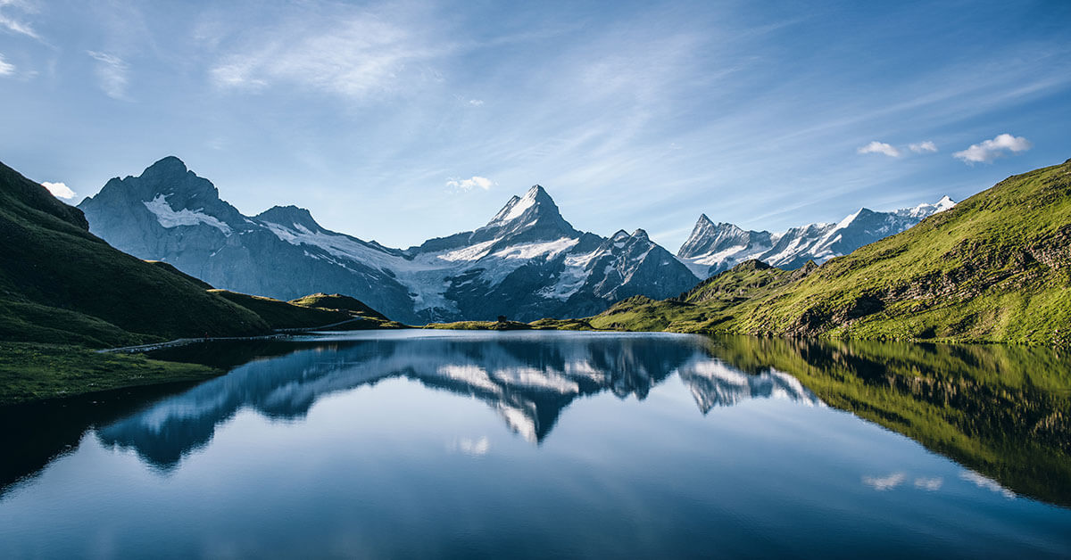 Mountain with a lake reflection