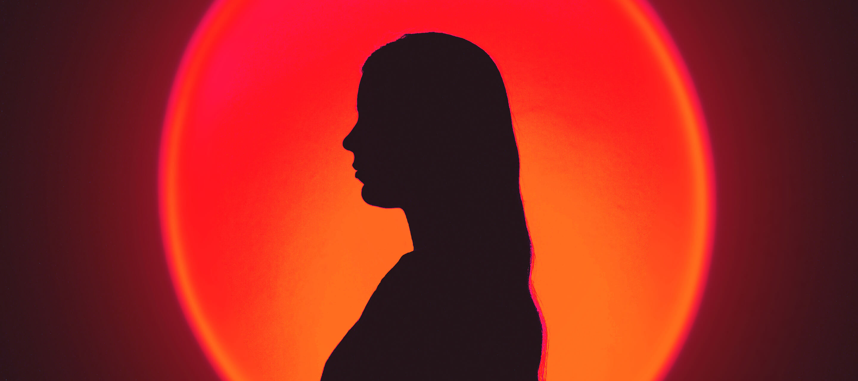 woman with glow light