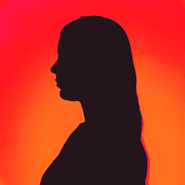 woman with glow light