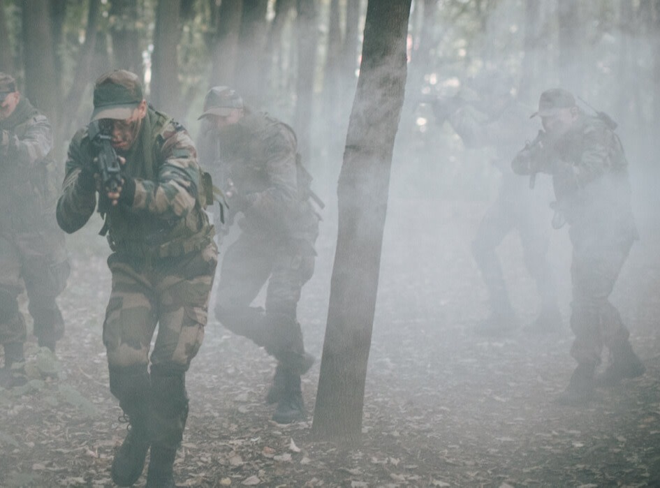 Group of soliders on the move