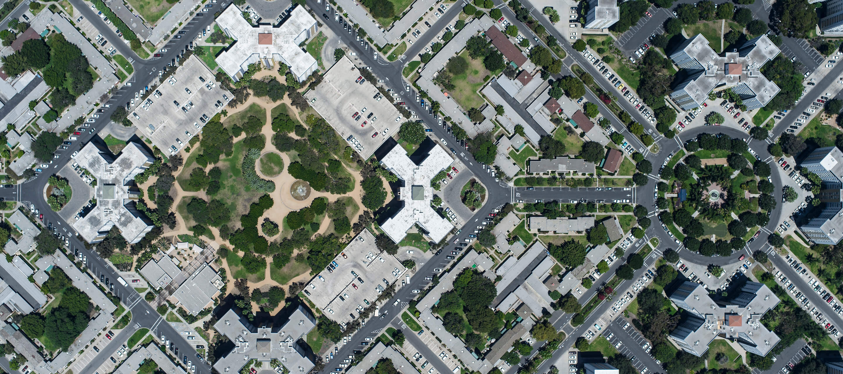 aerial view of town