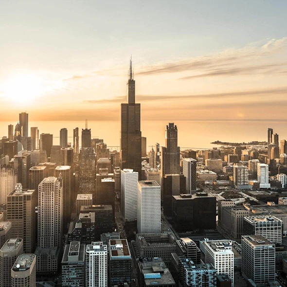 cityscape at sunrise