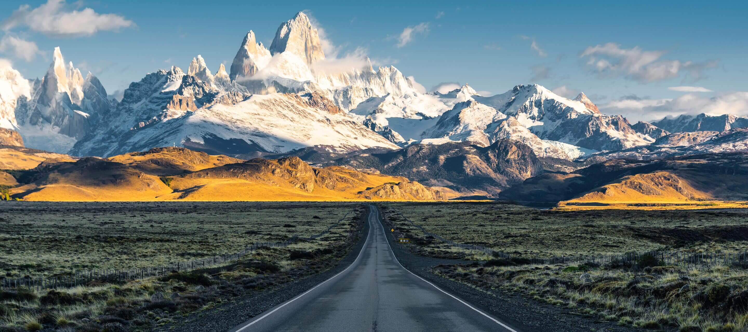 road leading to mountains