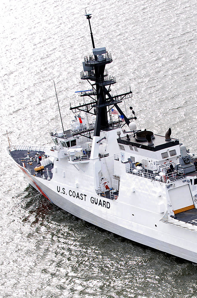 US Coast Guard Ship on water