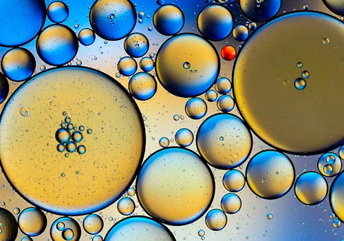 bubbles with red dot
