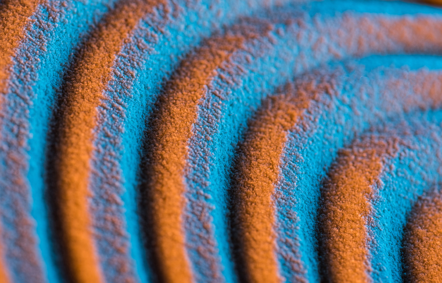 orange and blue sand