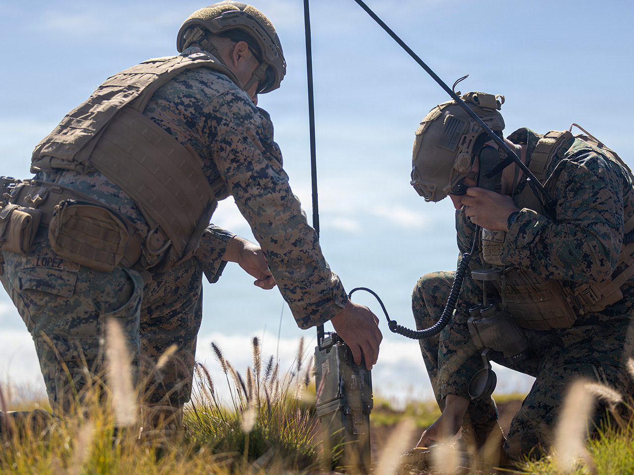 soldiers on the radio