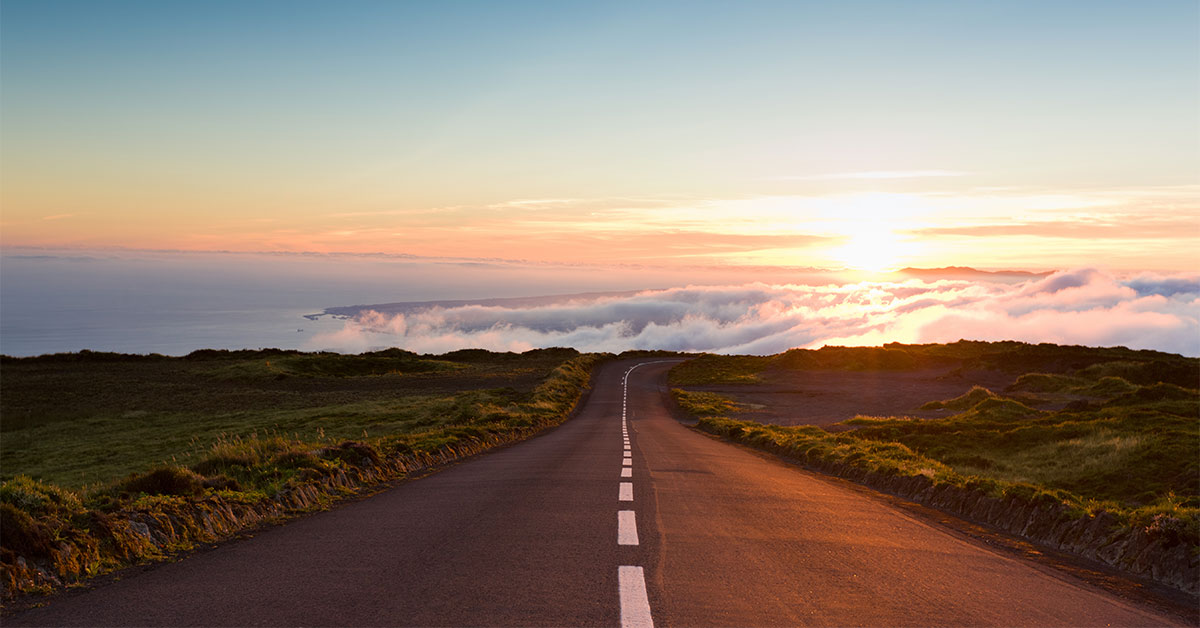 road and sunset