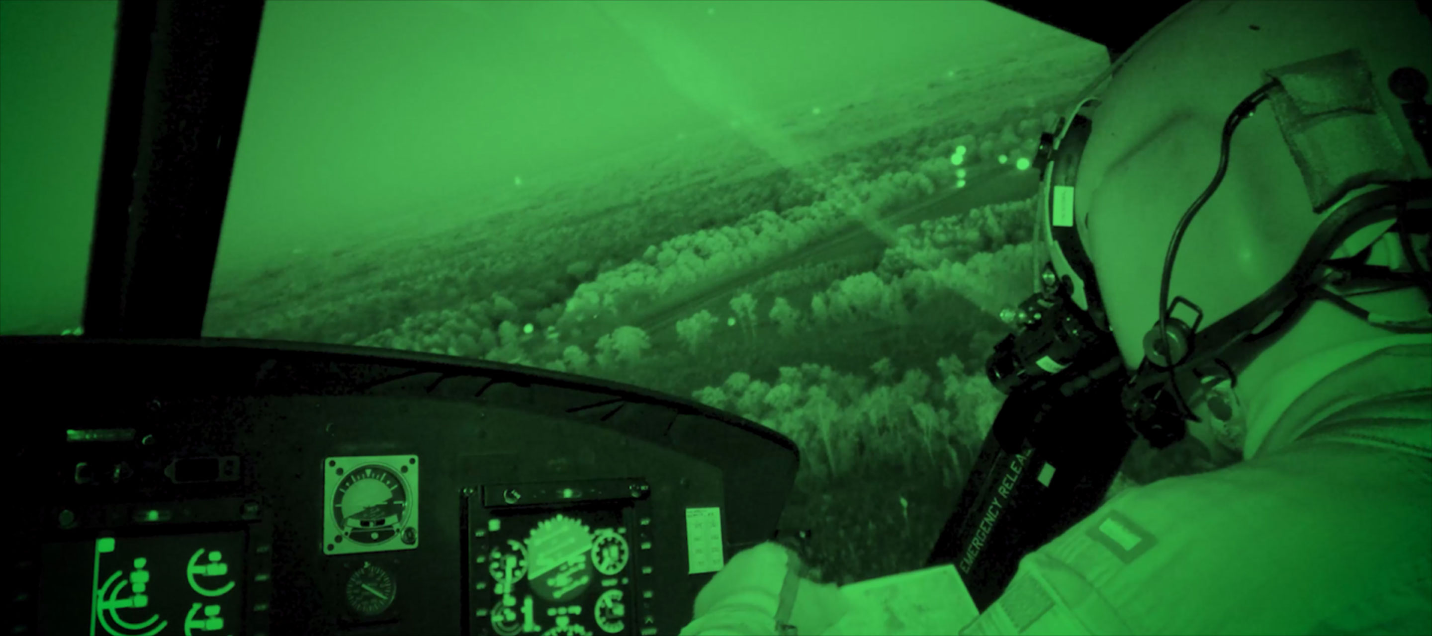 cockpit pov with night vision goggles 