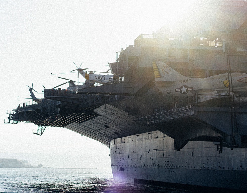 Aircraft carrier at sea