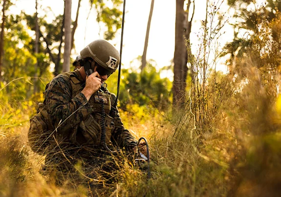 soldier in woods