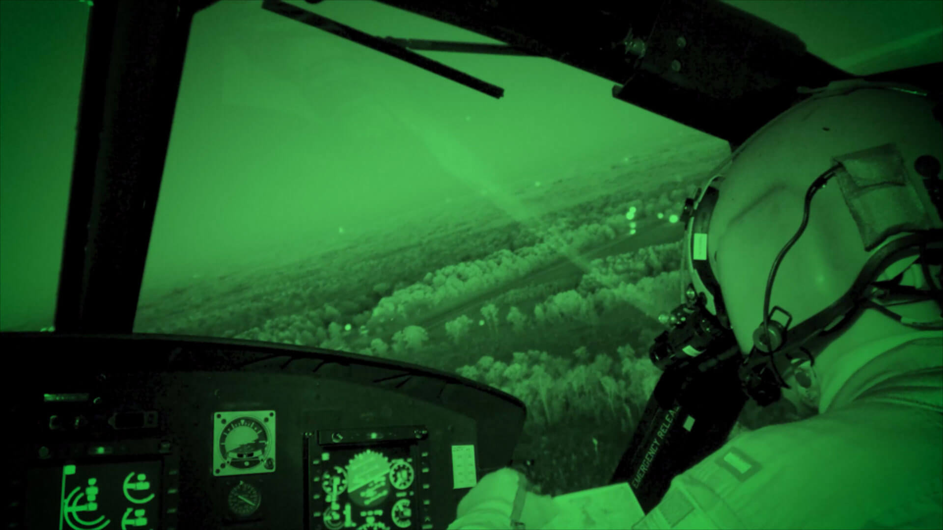 cockpit pov with night vision goggles 