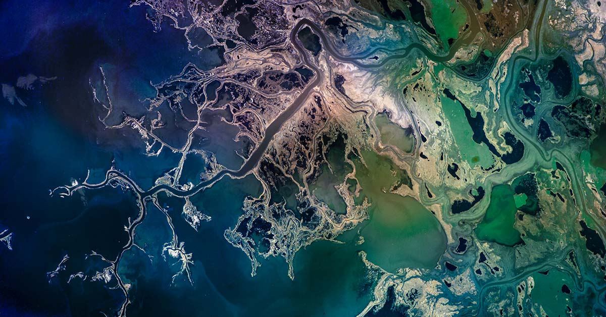 satellite view of a river