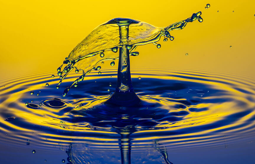 colorful droplet making a splash 